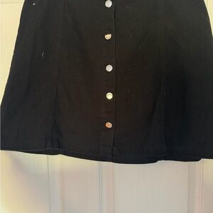 H&M Black Mini Skirt with Silver Buttons